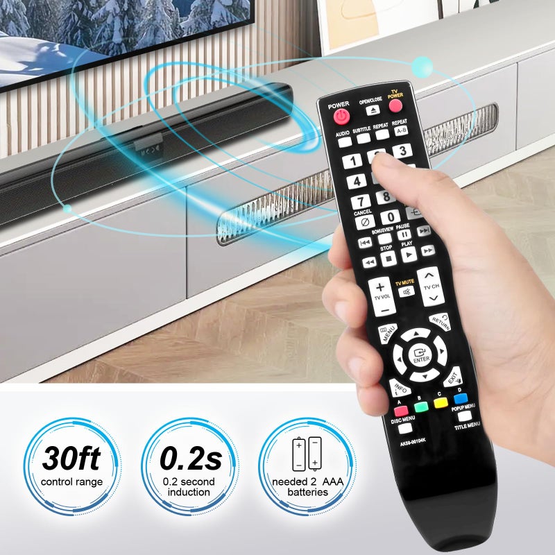 Beyution AK59-00104K Replacement Remote Control Fit for Samsung Blu-Ray DVD Player BD-P1590 BD-P1590C BD-P1600 BD-P3600 BD-P4600 BD-P1590/1600 BDP3600 BDP-1590 BDP1602 BD-P1600/XAA BD-P1650 BD-P1600A - Image 2